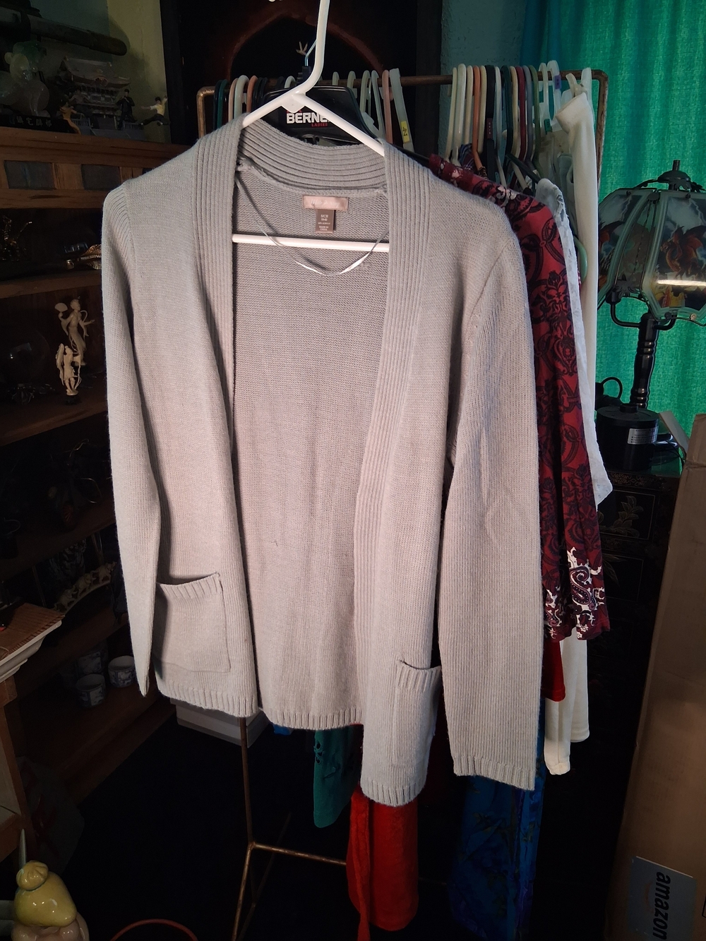 White Stag Light Gray Open-Front Women's Cardigan